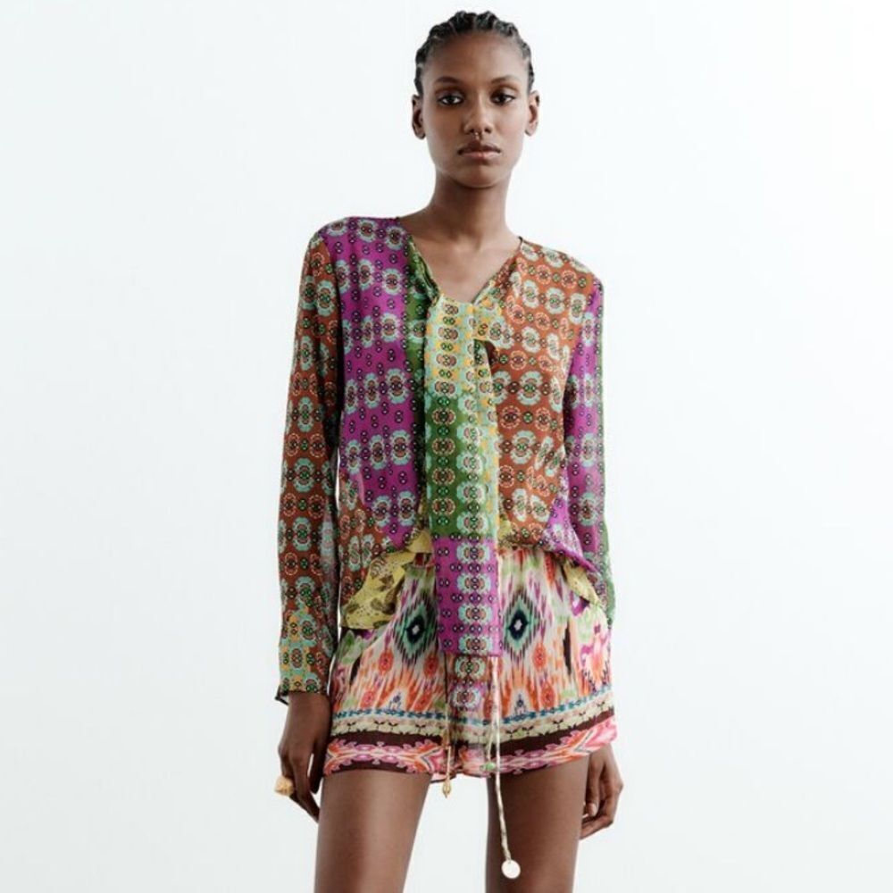 Zara Bohemian Print Top